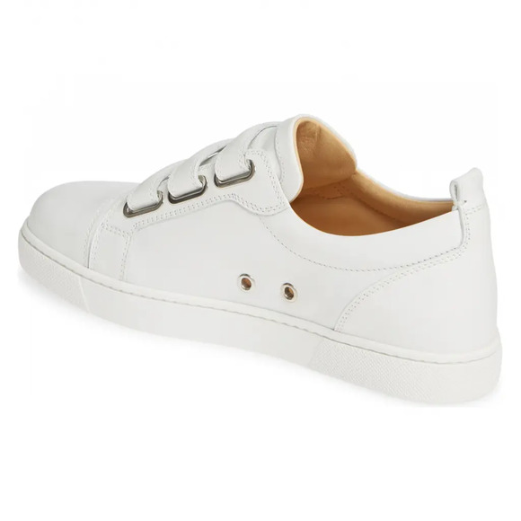 Christian Louboutin Kiddo Donna Flat Calf Leather White Strap Trainer Sneaker 40 - Picture 8 of 12